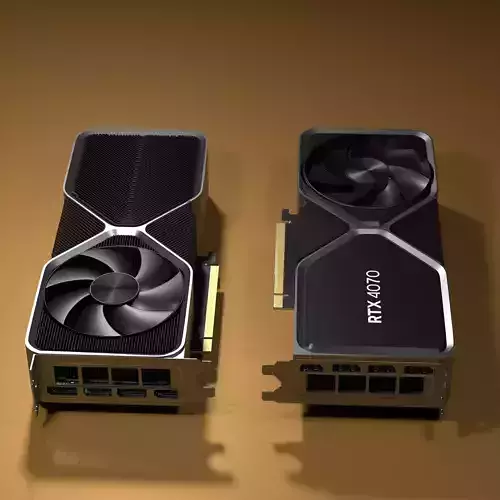  RTX 4070 Founders edition gaming video card 3D model