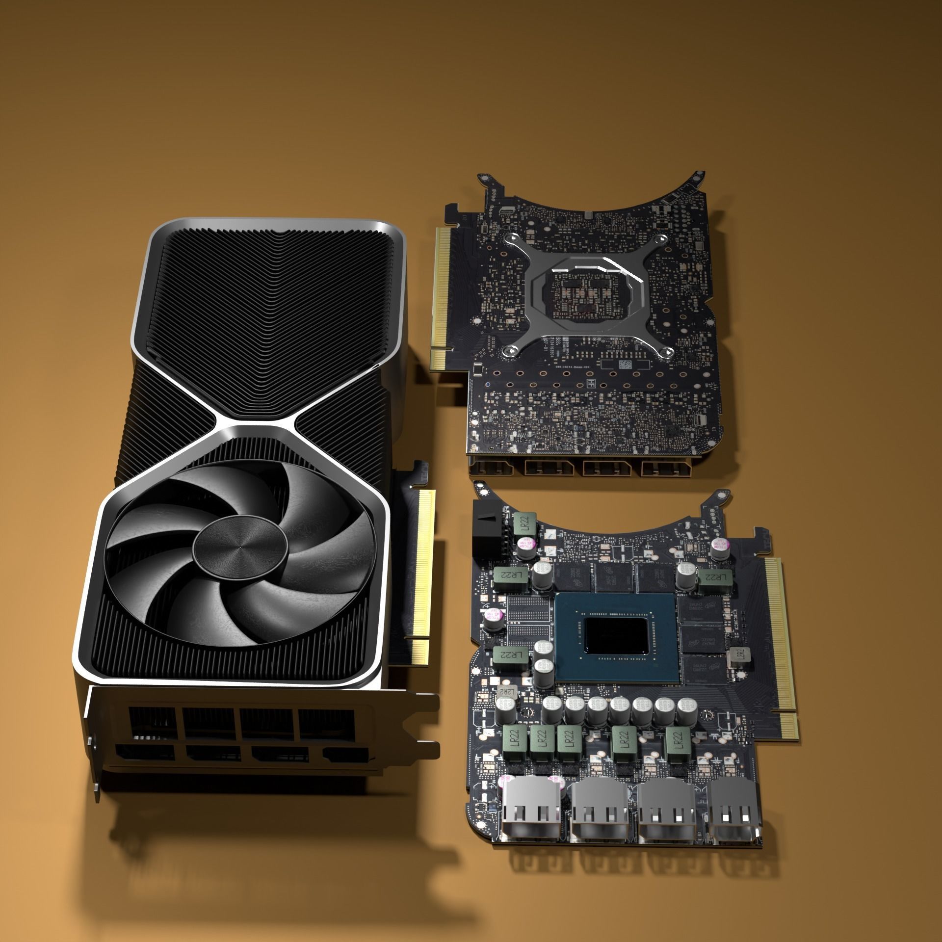 RTX 4070 Founders edition gaming video card 3D model_5