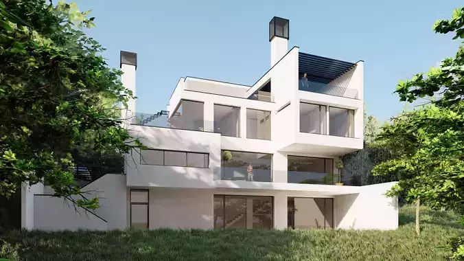 Minimalist Vila 3d Model