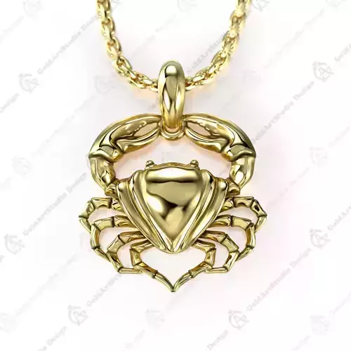 Cancer Zodiac Sign Pendant 001-07 3D print model