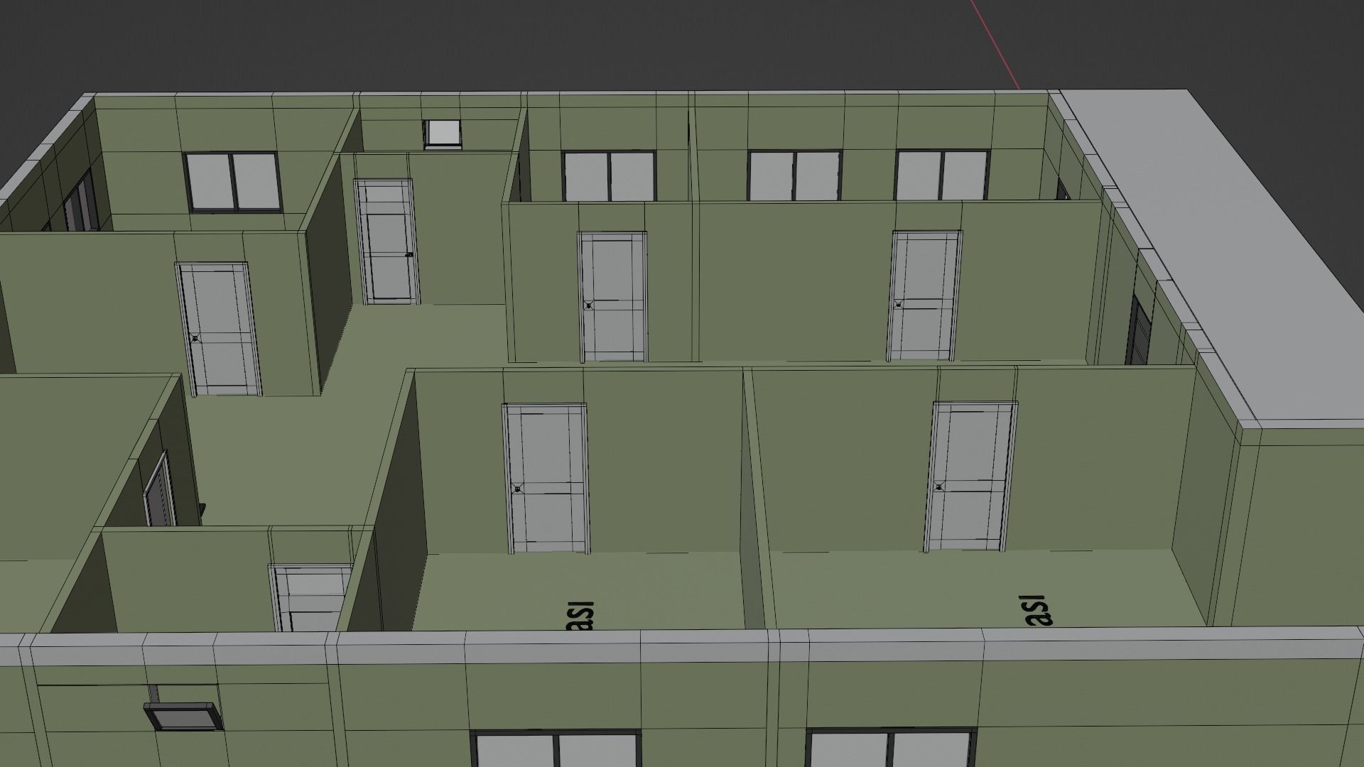 Single Storey House Free low-poly 3D model_10