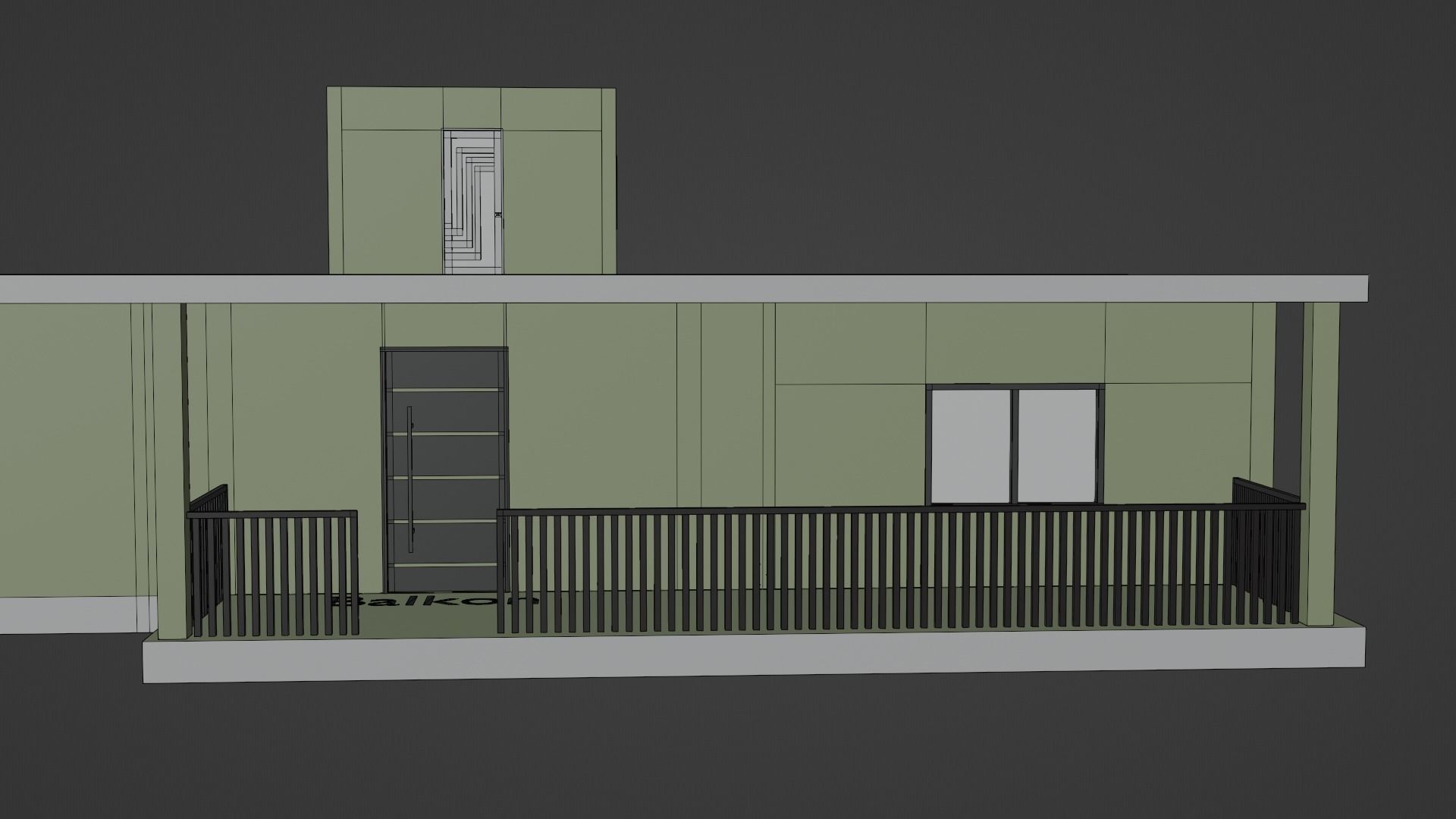 Single Storey House Free low-poly 3D model_7