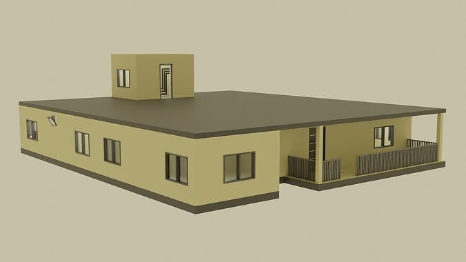 Single Storey House Free low-poly 3D model