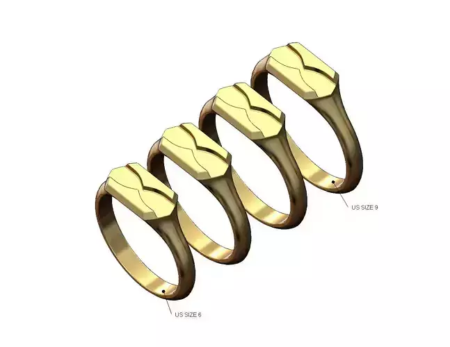 Fashion brand engraving triangular sides signet US sizes 6to9