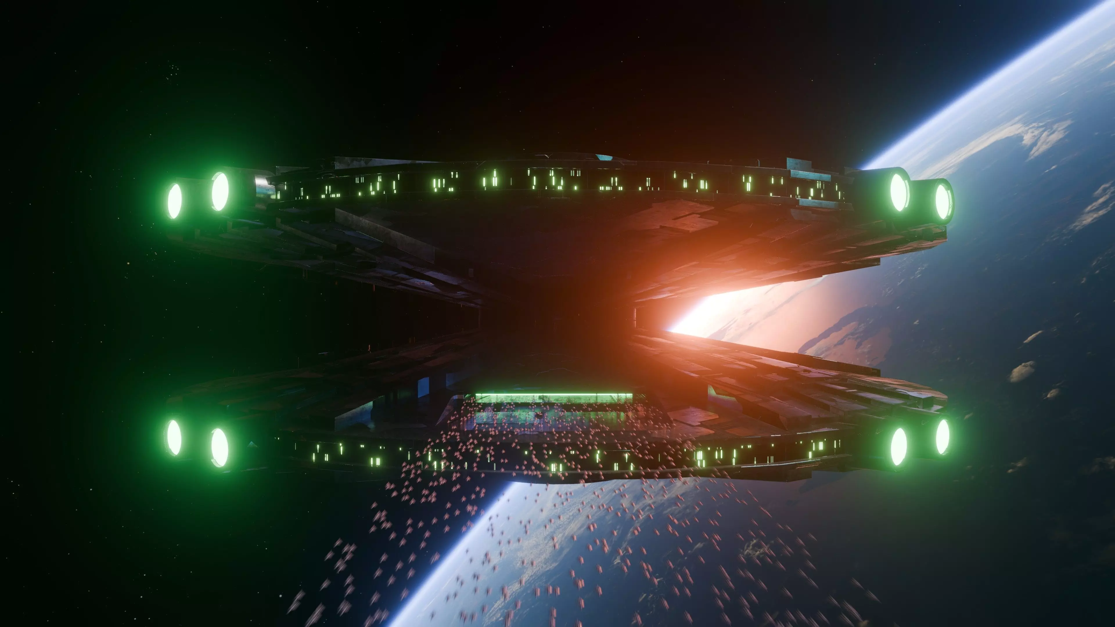 A giant space station i Low-poly 3D model_0