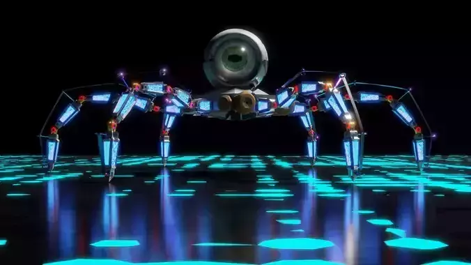 Spider Robots Free low-poly 3D model