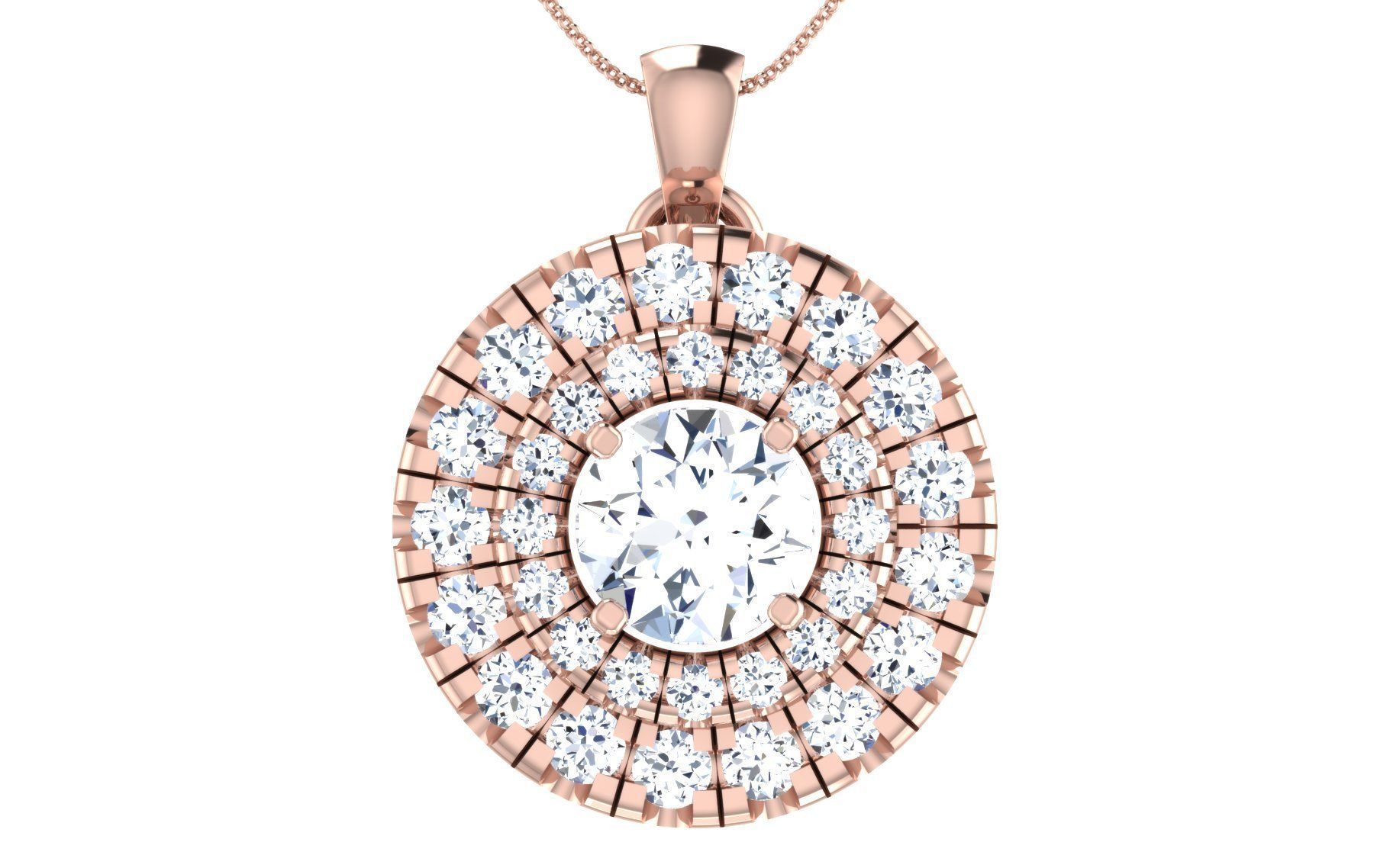 20 solitaire diamond pendents  3D print model_7