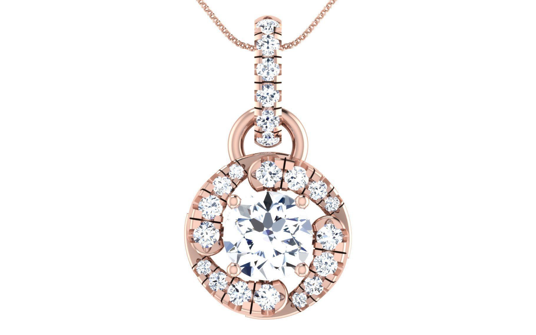 20 solitaire diamond pendents  3D print model_20