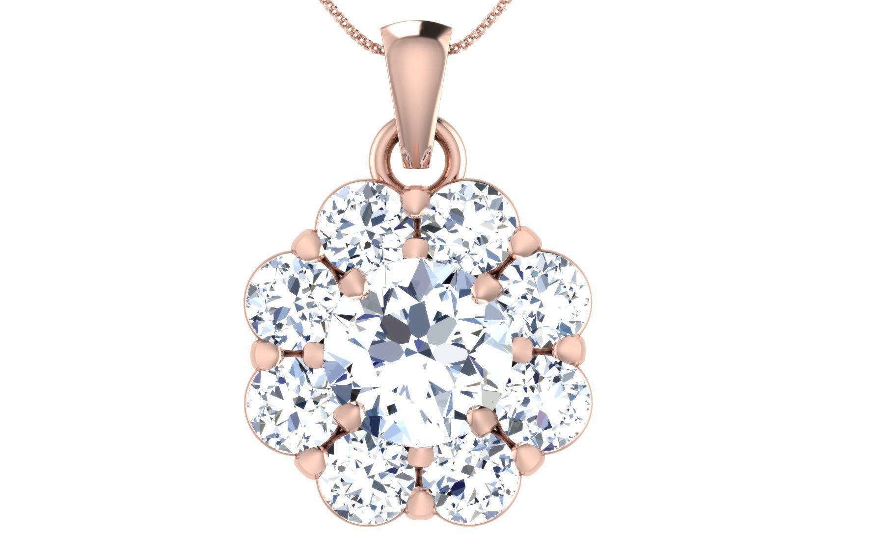 20 solitaire diamond pendents  3D print model_3