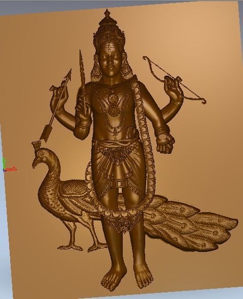 god bairavar artcam model 3D print model_6