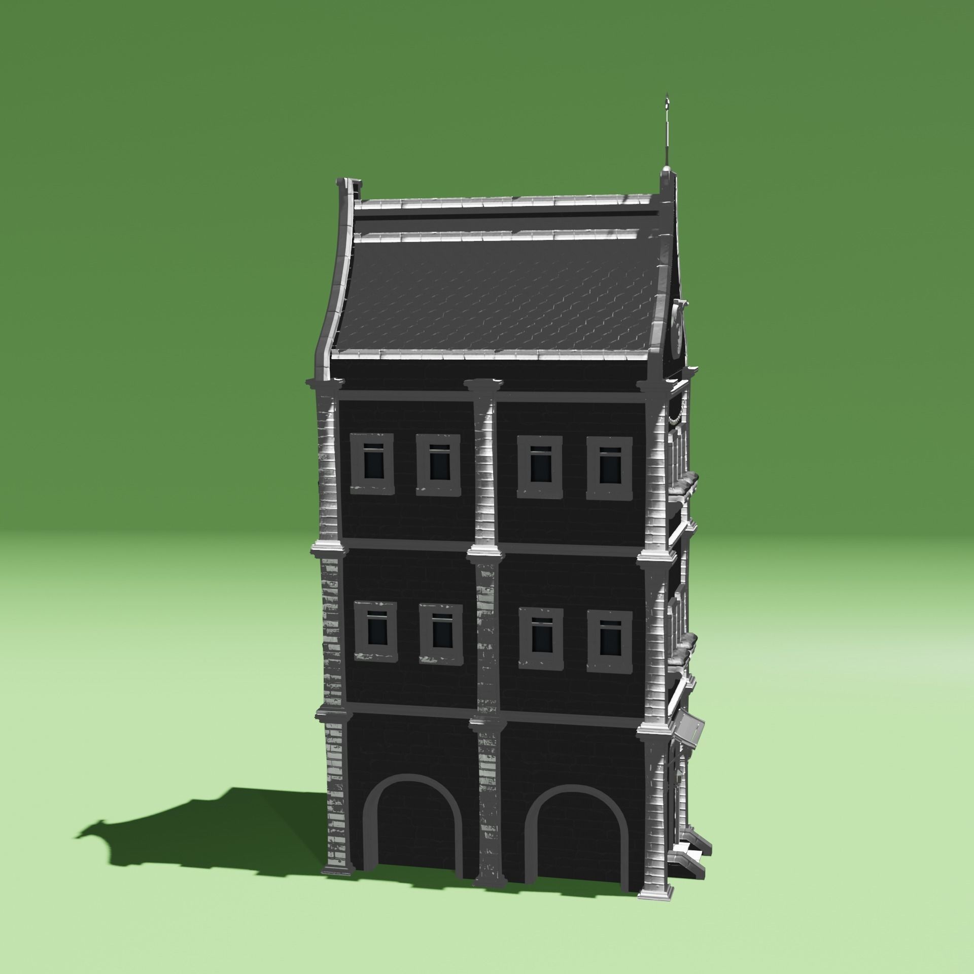 Winter House Low-poly 3D model_4