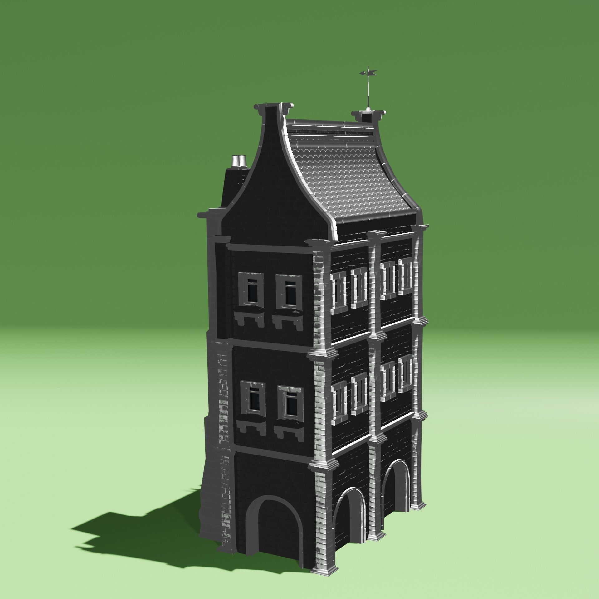 Winter House Low-poly 3D model_5