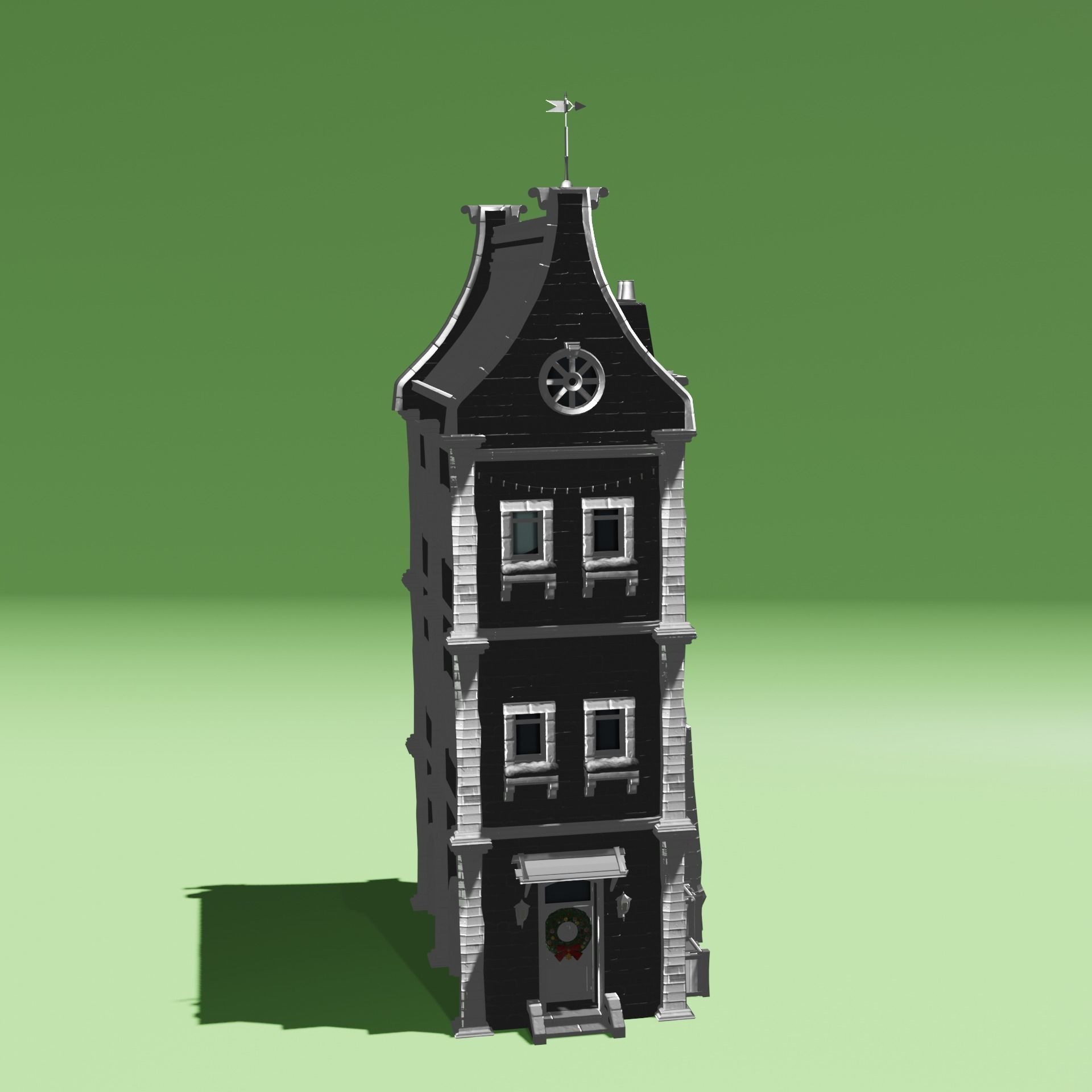 Winter House Low-poly 3D model_7
