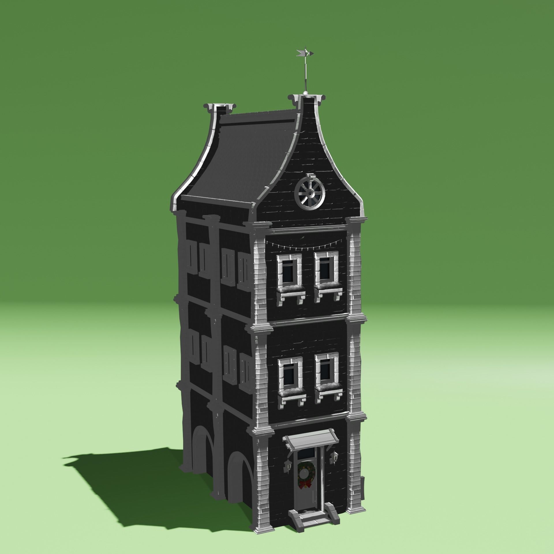 Winter House Low-poly 3D model_3
