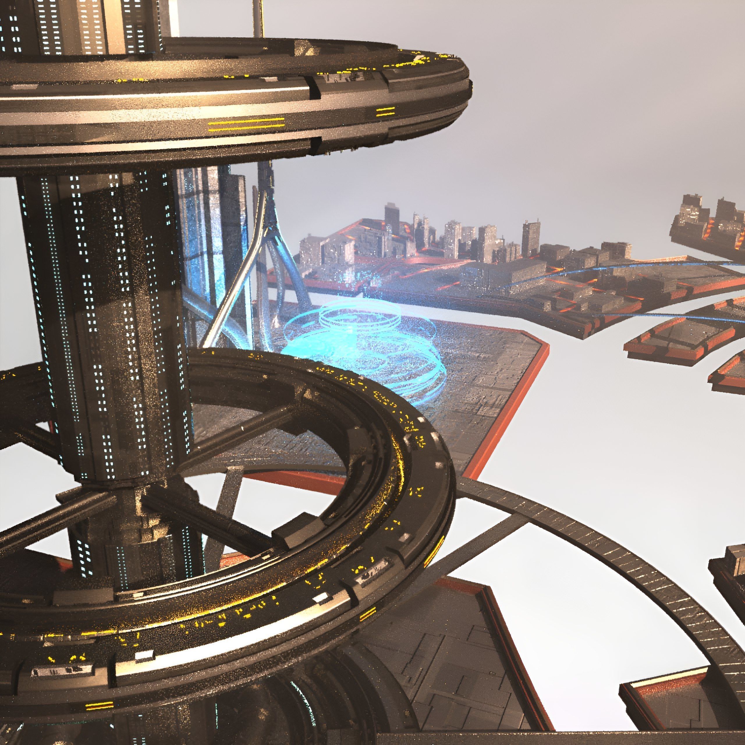 Fantastic City Low-poly 3D model_3