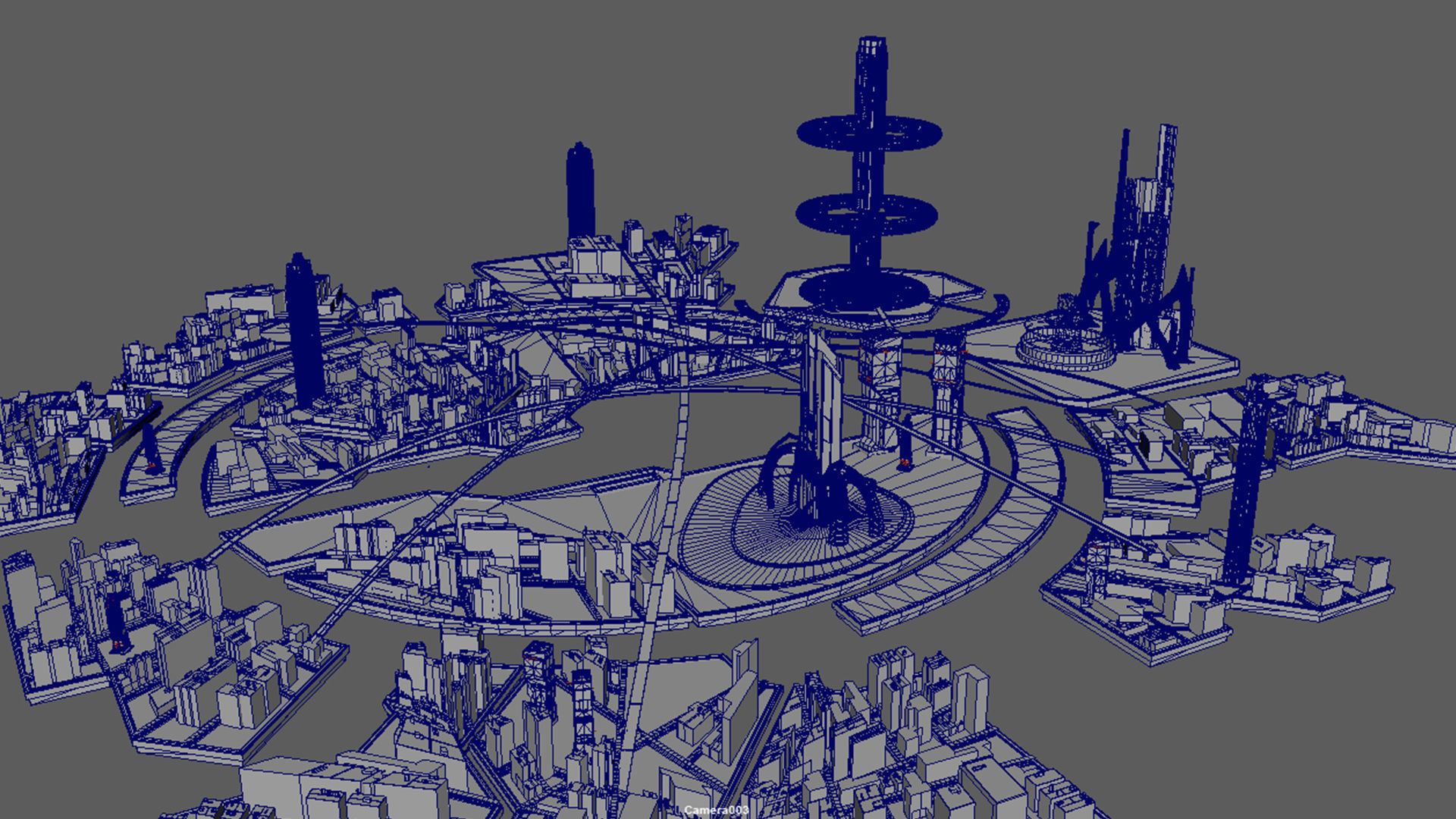 Fantastic City Low-poly 3D model_7