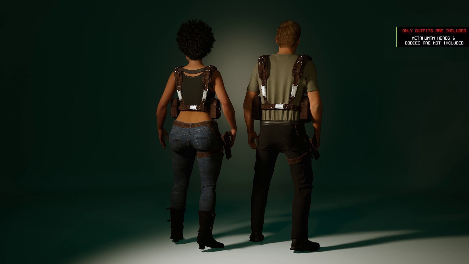 UE5 Metahuman Action Hero Modular Outfits Low-poly 3D model_3