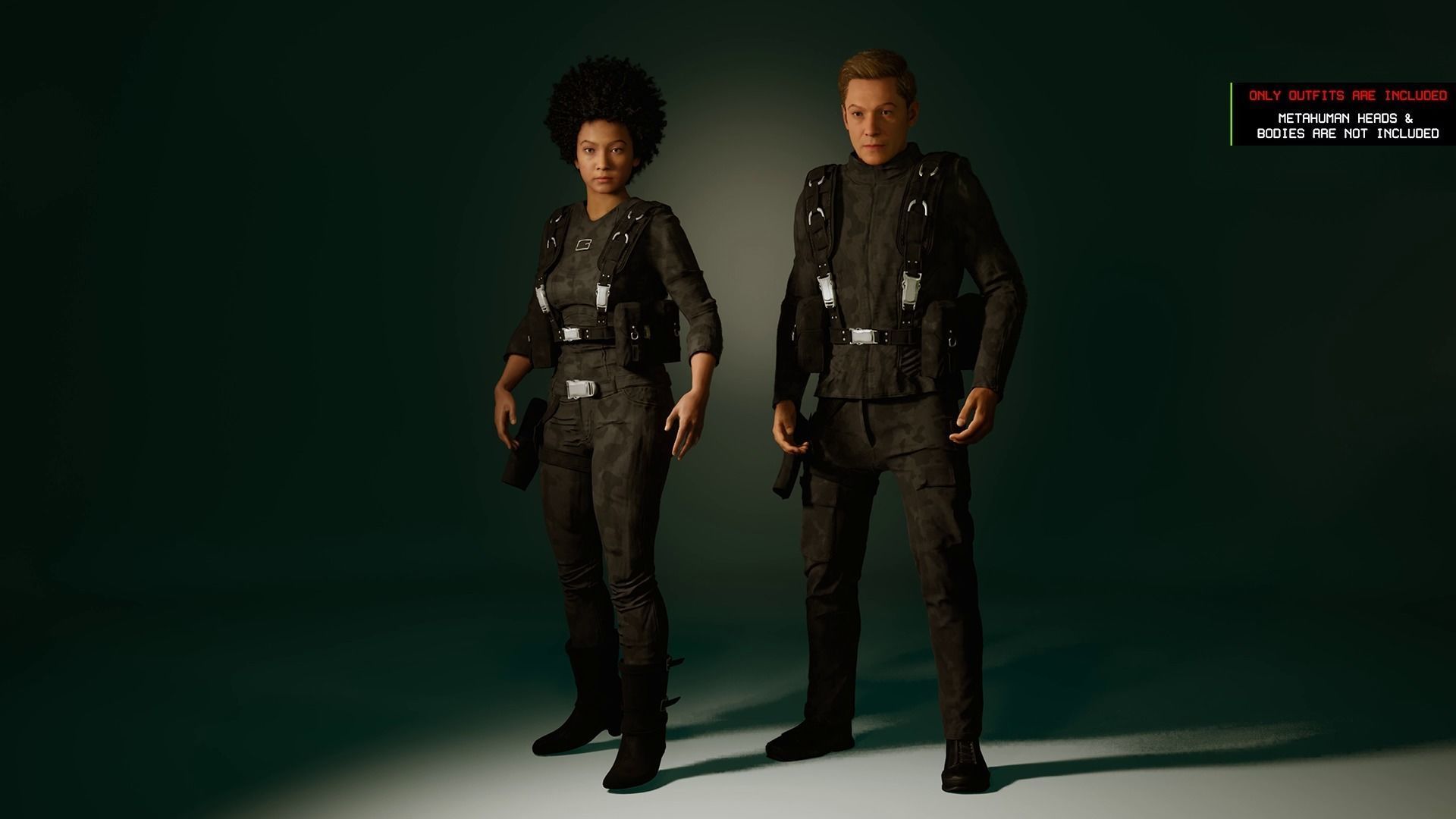 UE5 Metahuman Action Hero Modular Outfits Low-poly 3D model_6