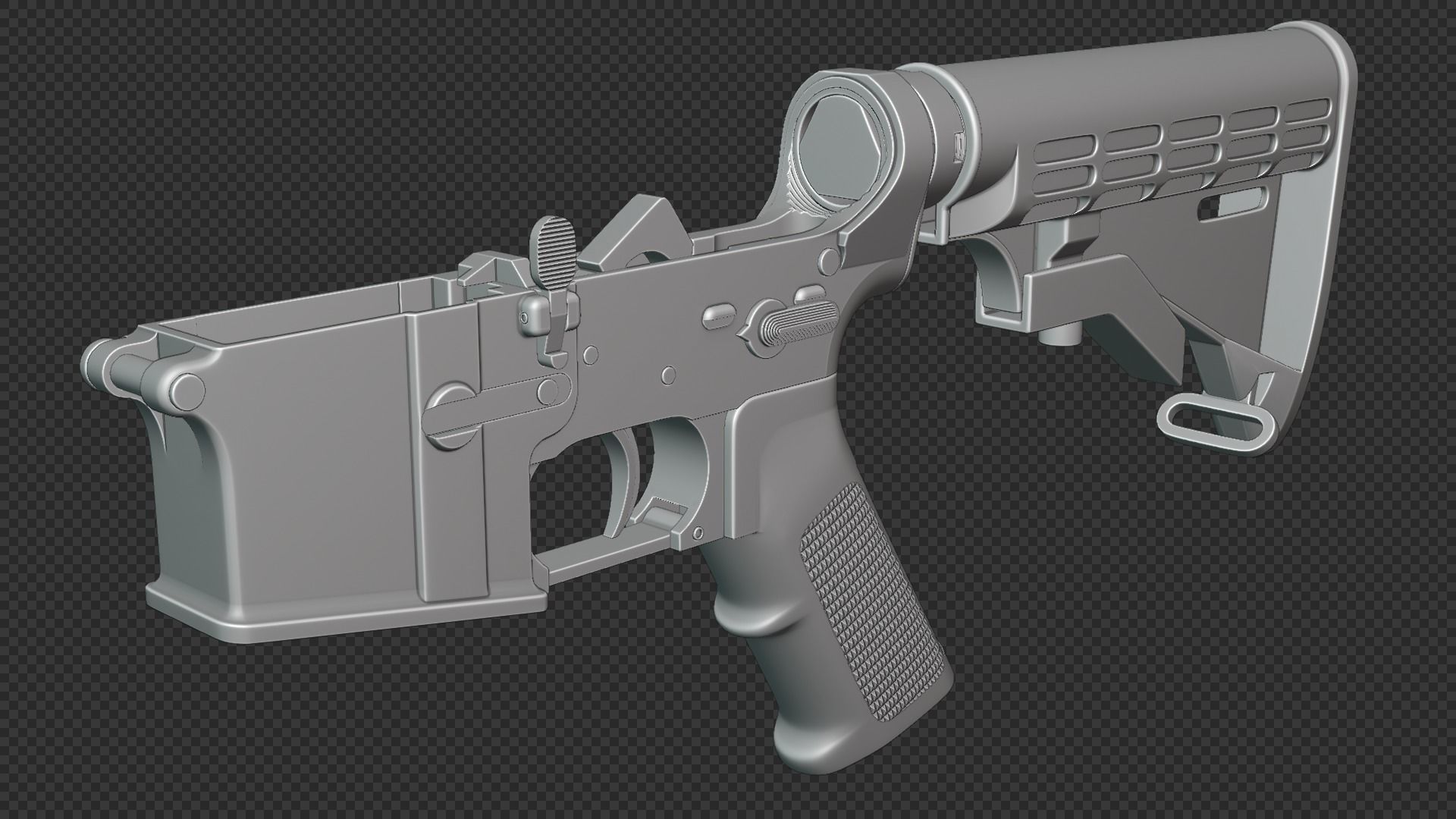 3D model AR-15 Lower Receiver Assembly VR / AR / low-poly | CGTrader