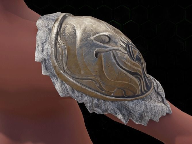 Shoulder Viking Ocotopus gazukull for film and game female armor Low-poly 3D model_1