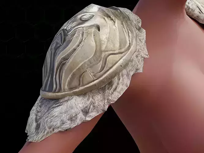 Shoulder Viking Ocotopus gazukull for film and game female armor Low-poly 3D model