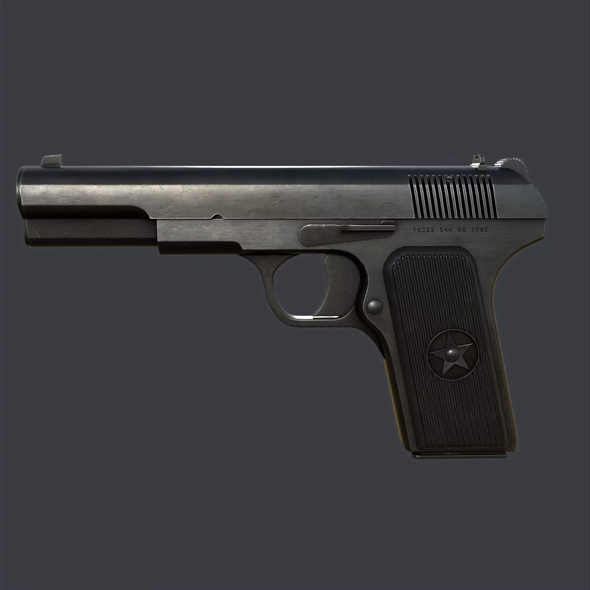 Type 54 pistol pistol realistic PBR process 3D model_0