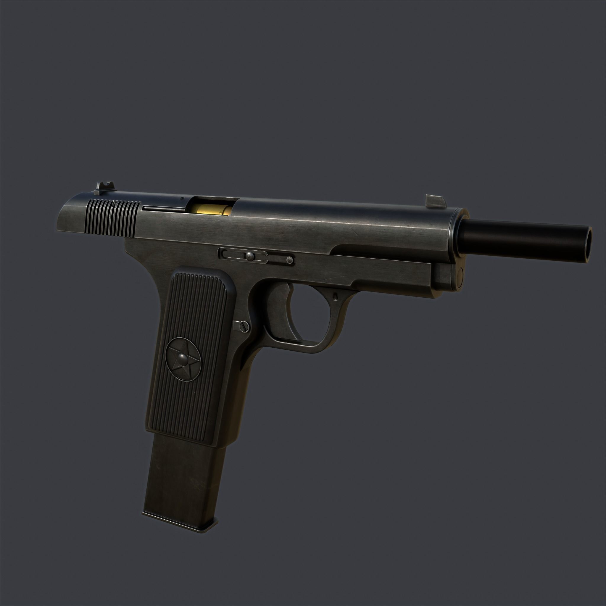 Type 54 pistol pistol realistic PBR process 3D model_4