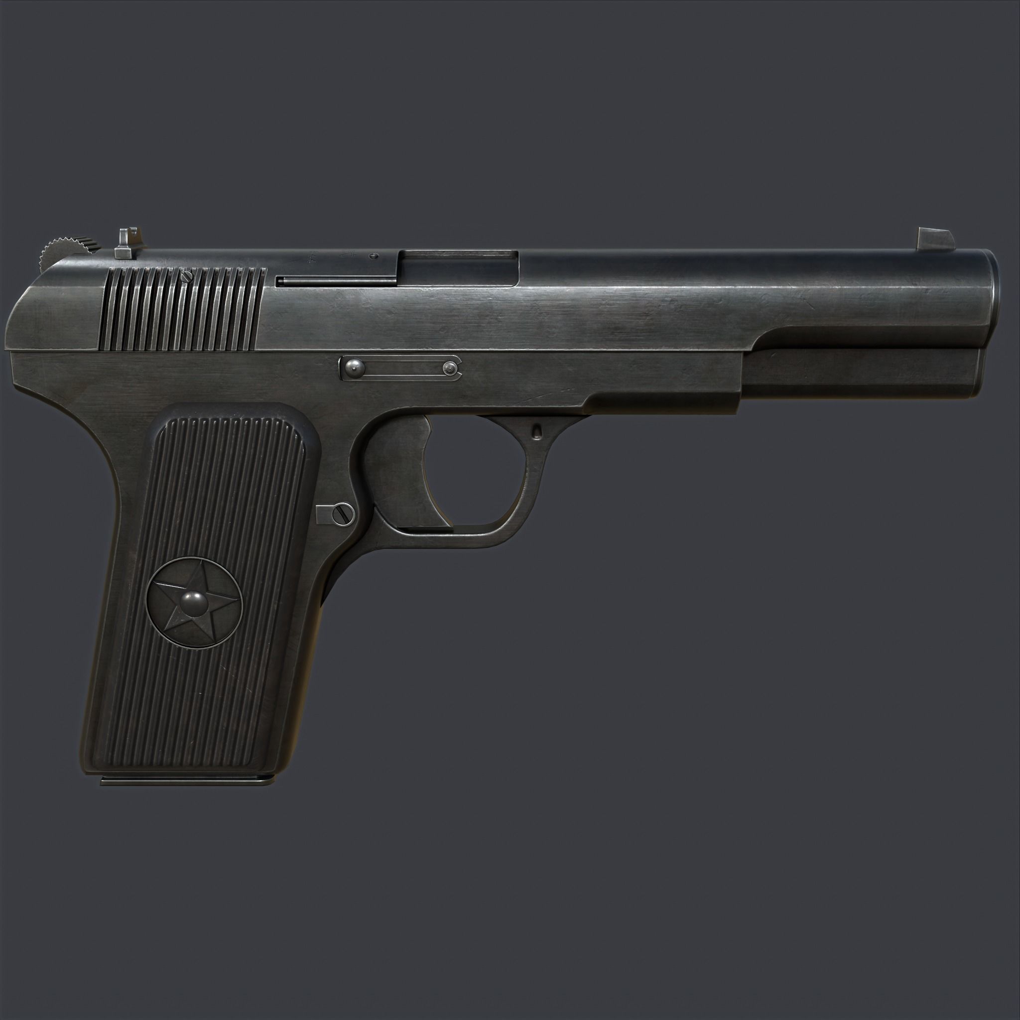 Type 54 pistol pistol realistic PBR process 3D model_12