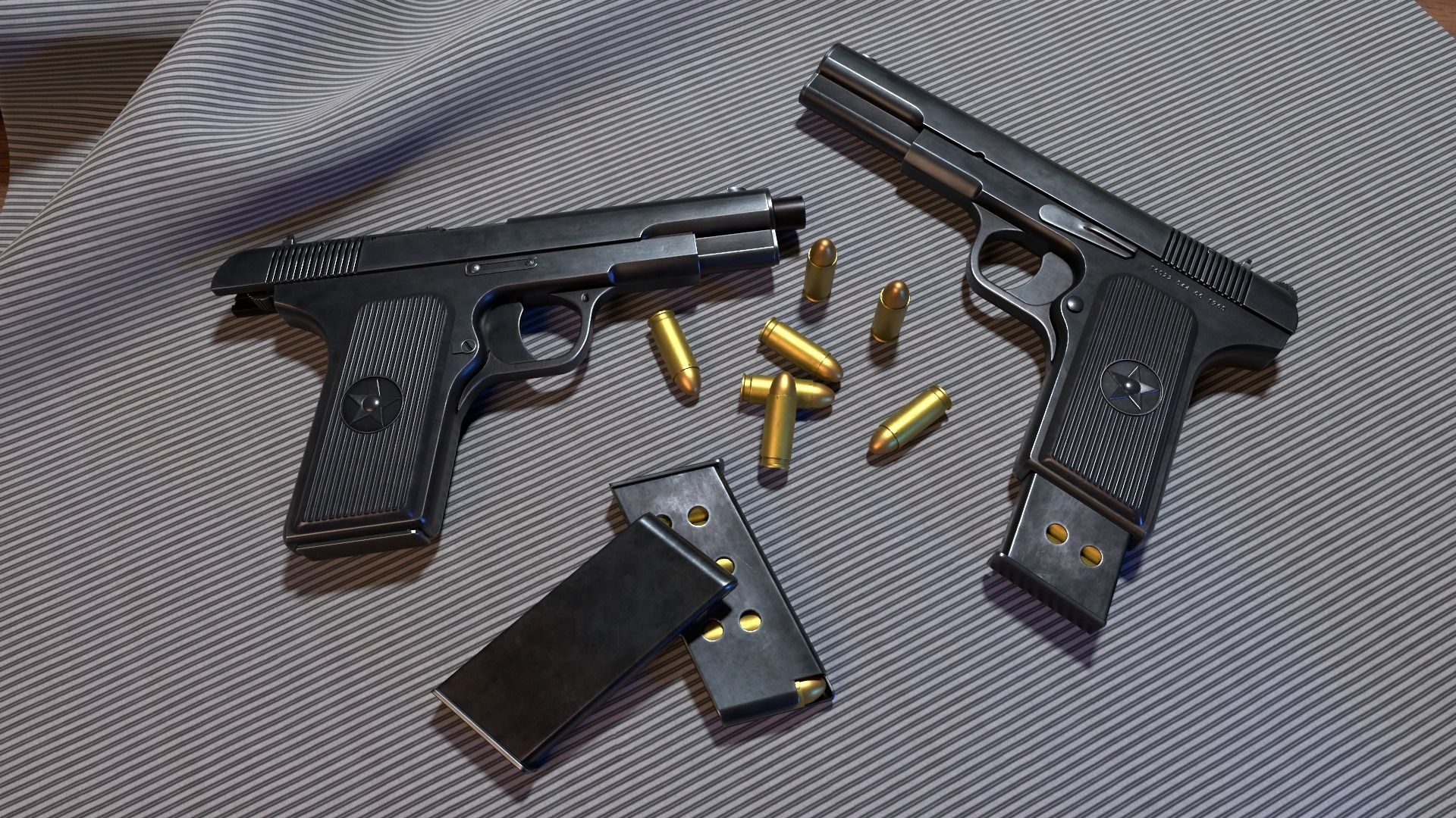 Type 54 pistol pistol realistic PBR process 3D model_5