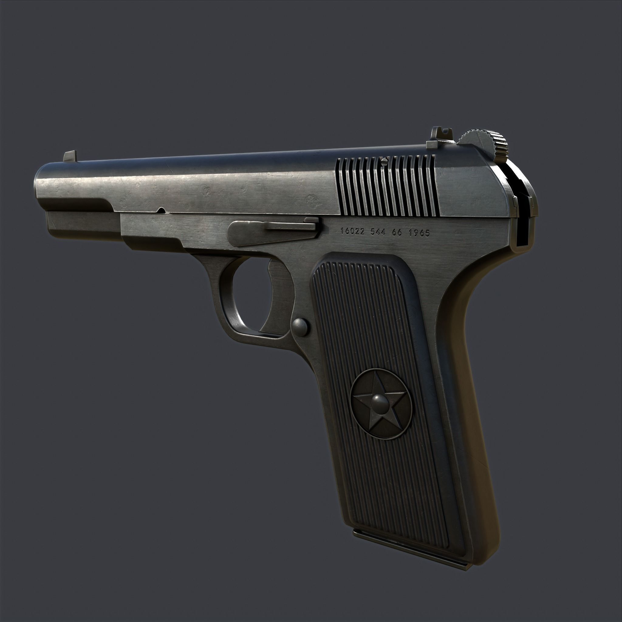 Type 54 pistol pistol realistic PBR process 3D model_9