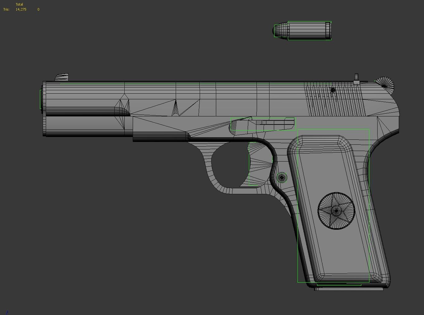 Type 54 pistol pistol realistic PBR process 3D model_16