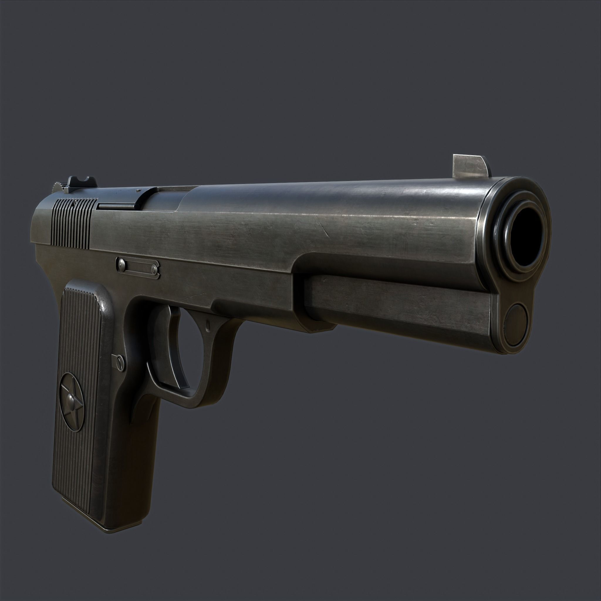 Type 54 pistol pistol realistic PBR process 3D model_14