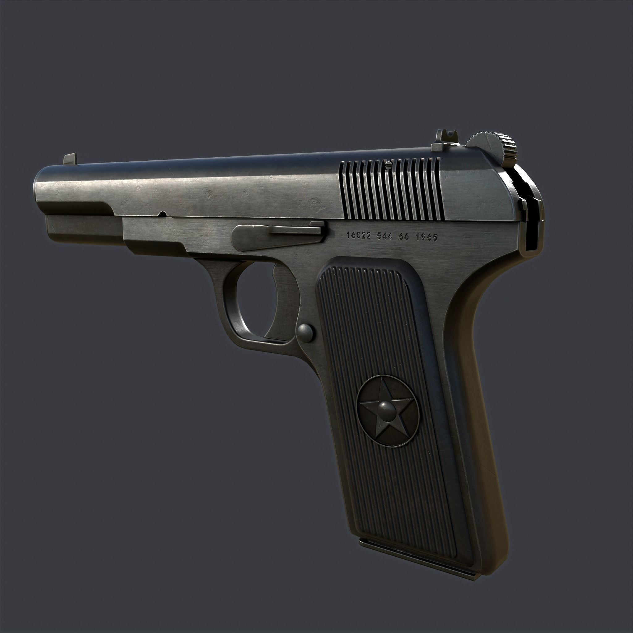 Type 54 pistol pistol realistic PBR process 3D model_8