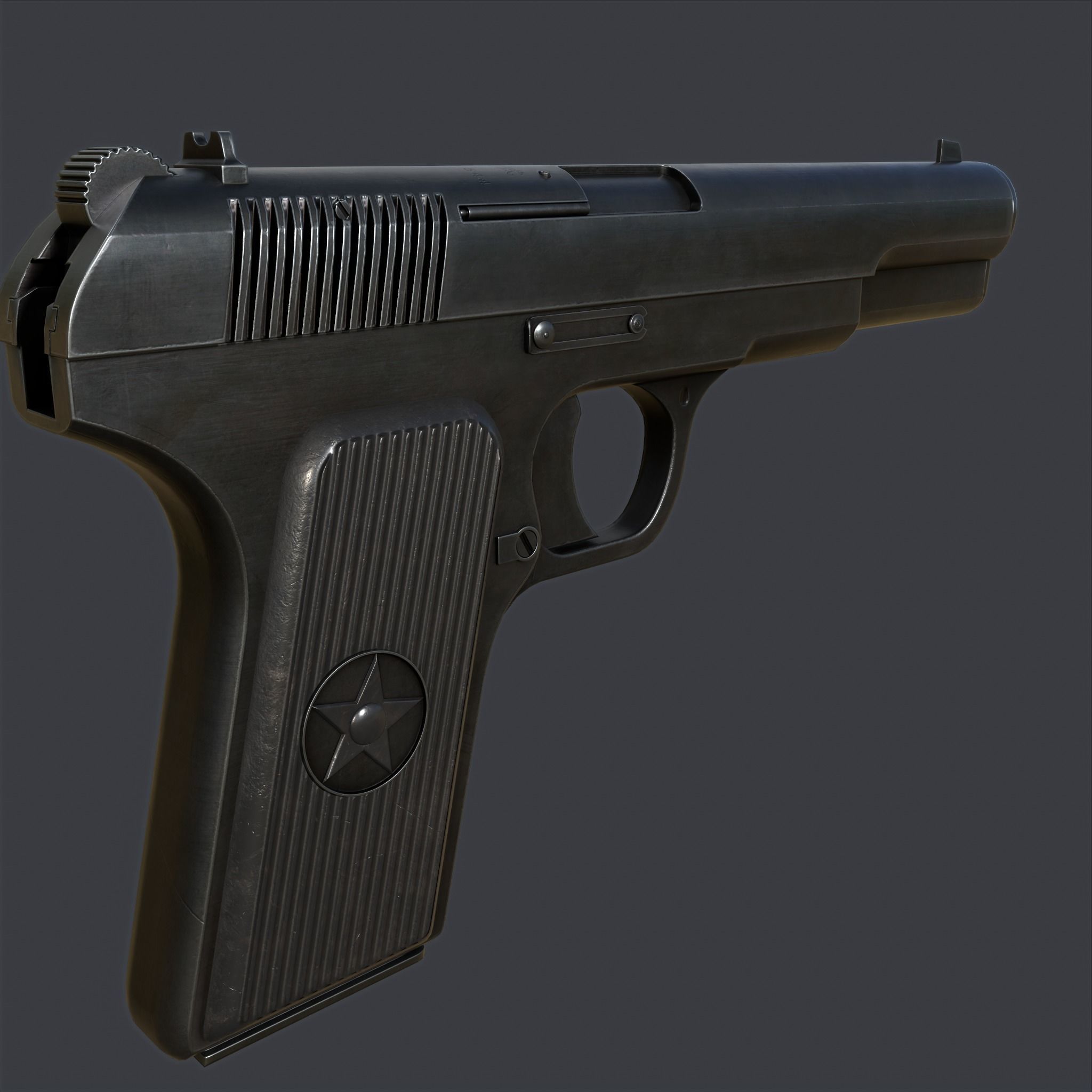 Type 54 pistol pistol realistic PBR process 3D model_11