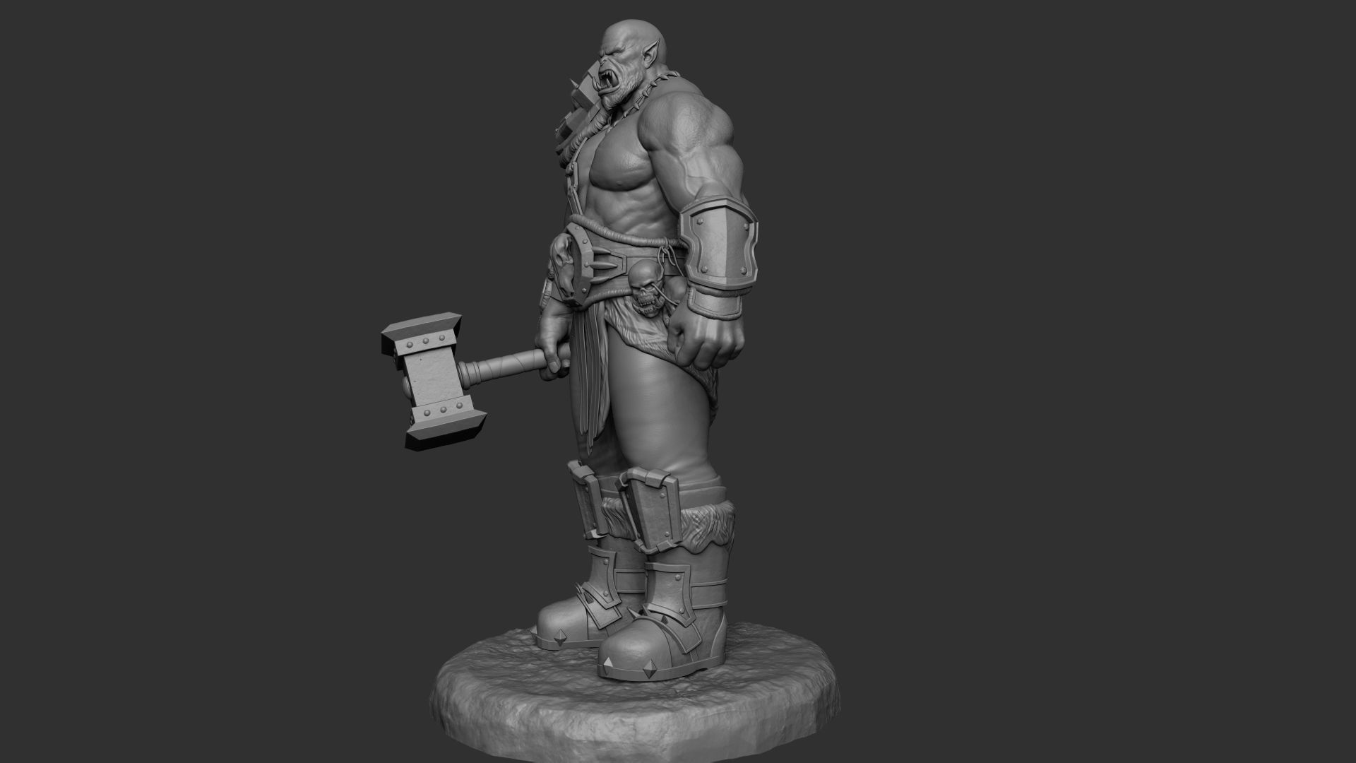 Warcraft Concept Art Statue 3D print model_13