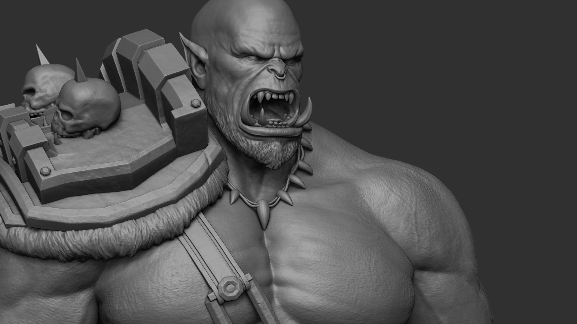 Warcraft Concept Art Statue 3D print model_3