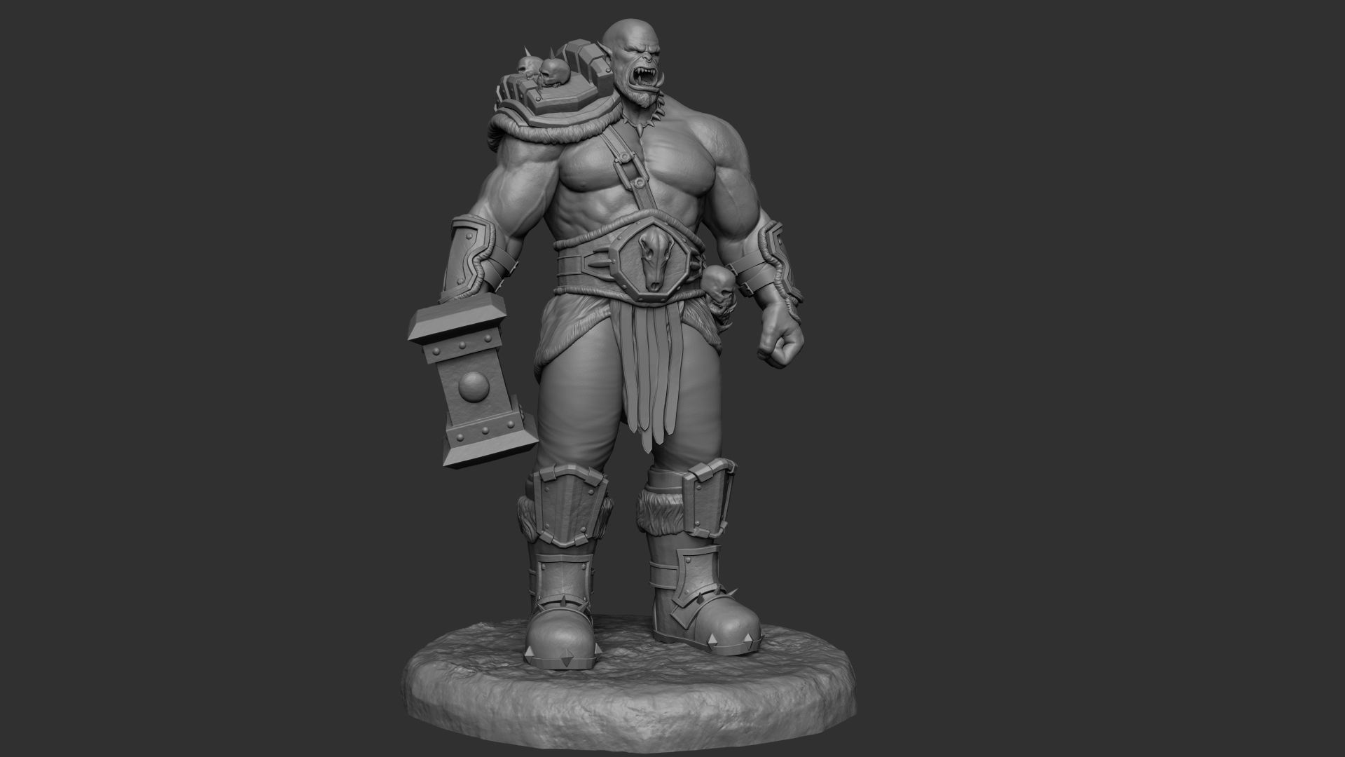 Warcraft Concept Art Statue 3D print model_2