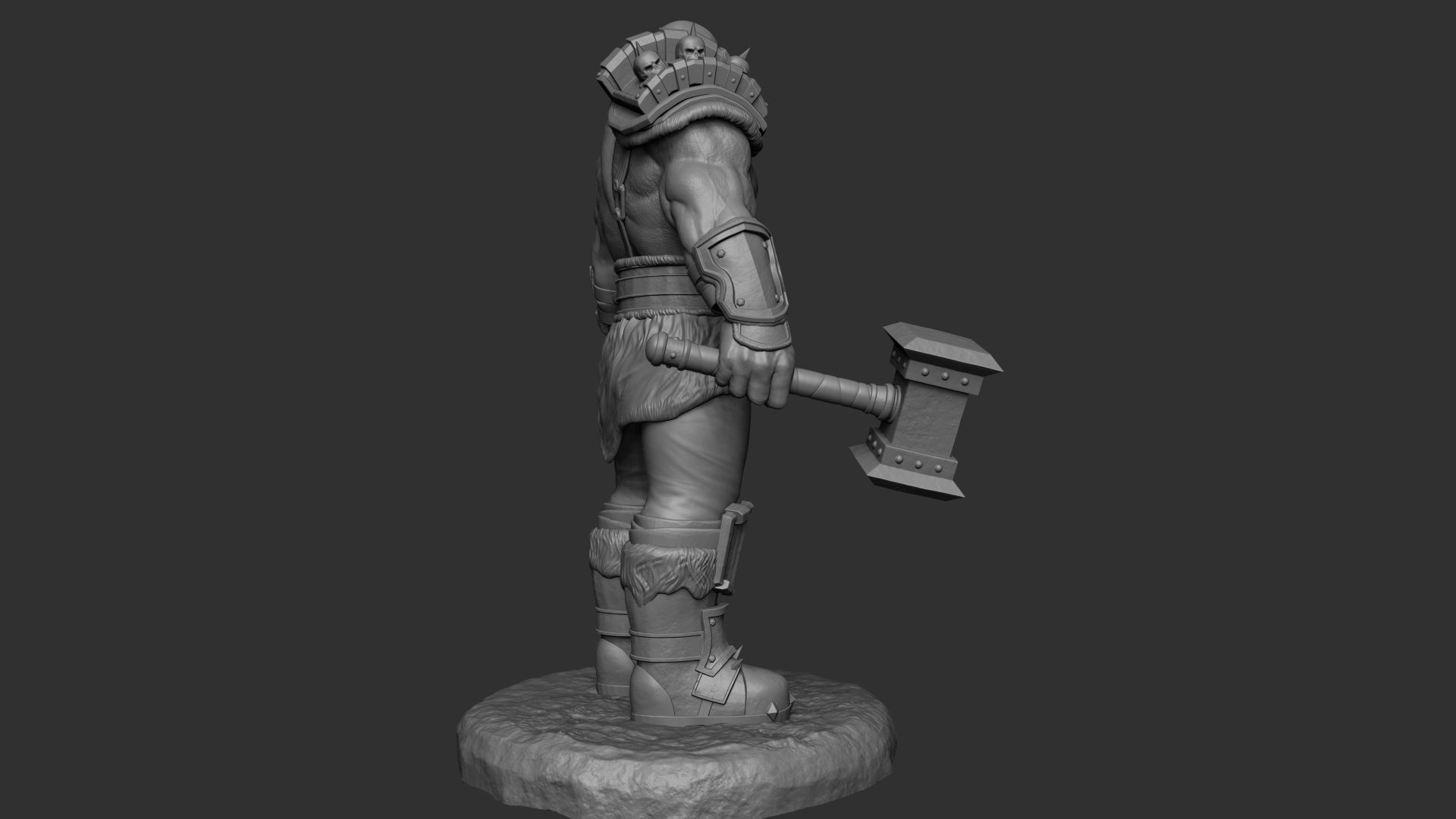 Warcraft Concept Art Statue 3D print model_9