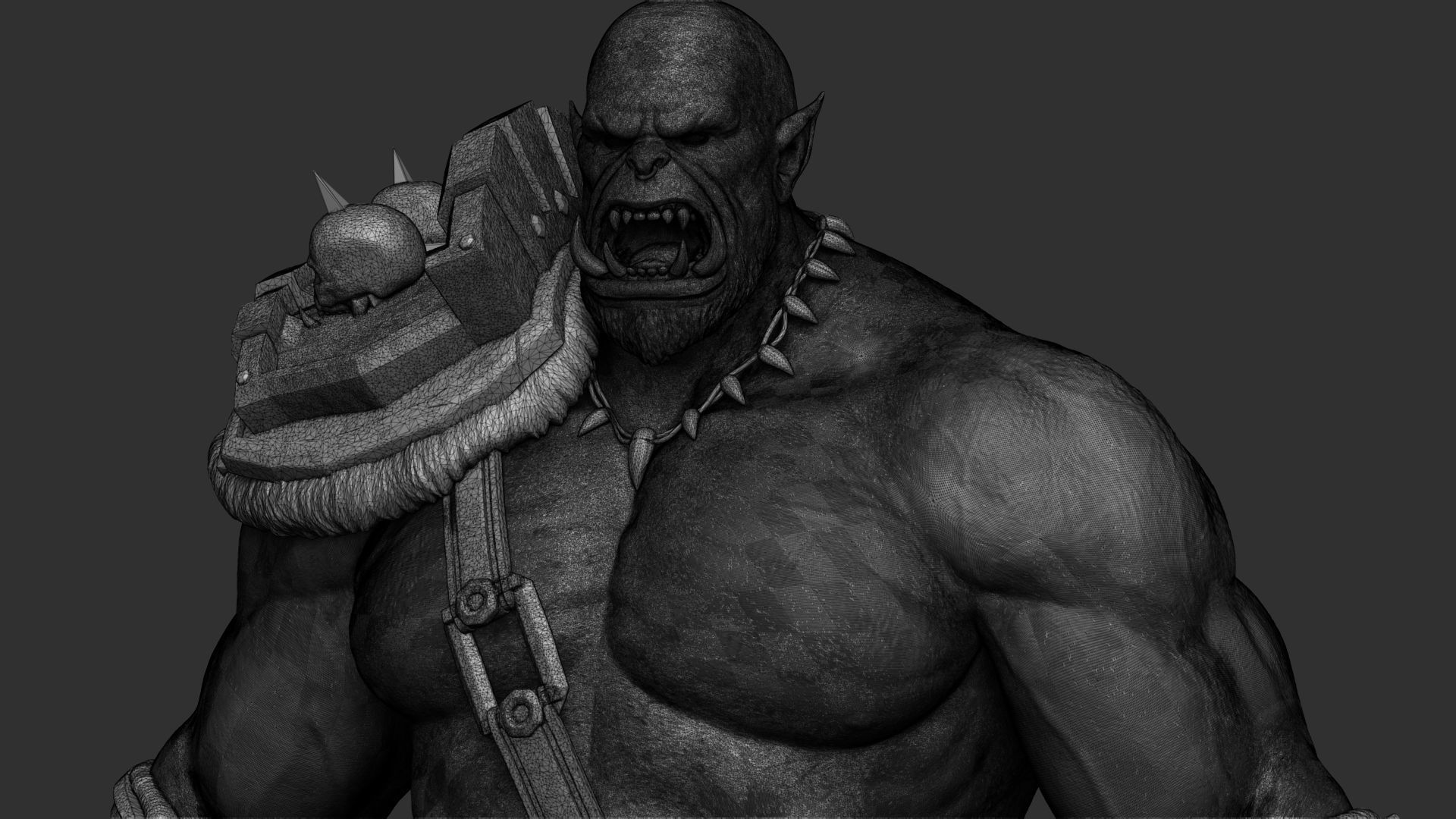 Warcraft Concept Art Statue 3D print model_17