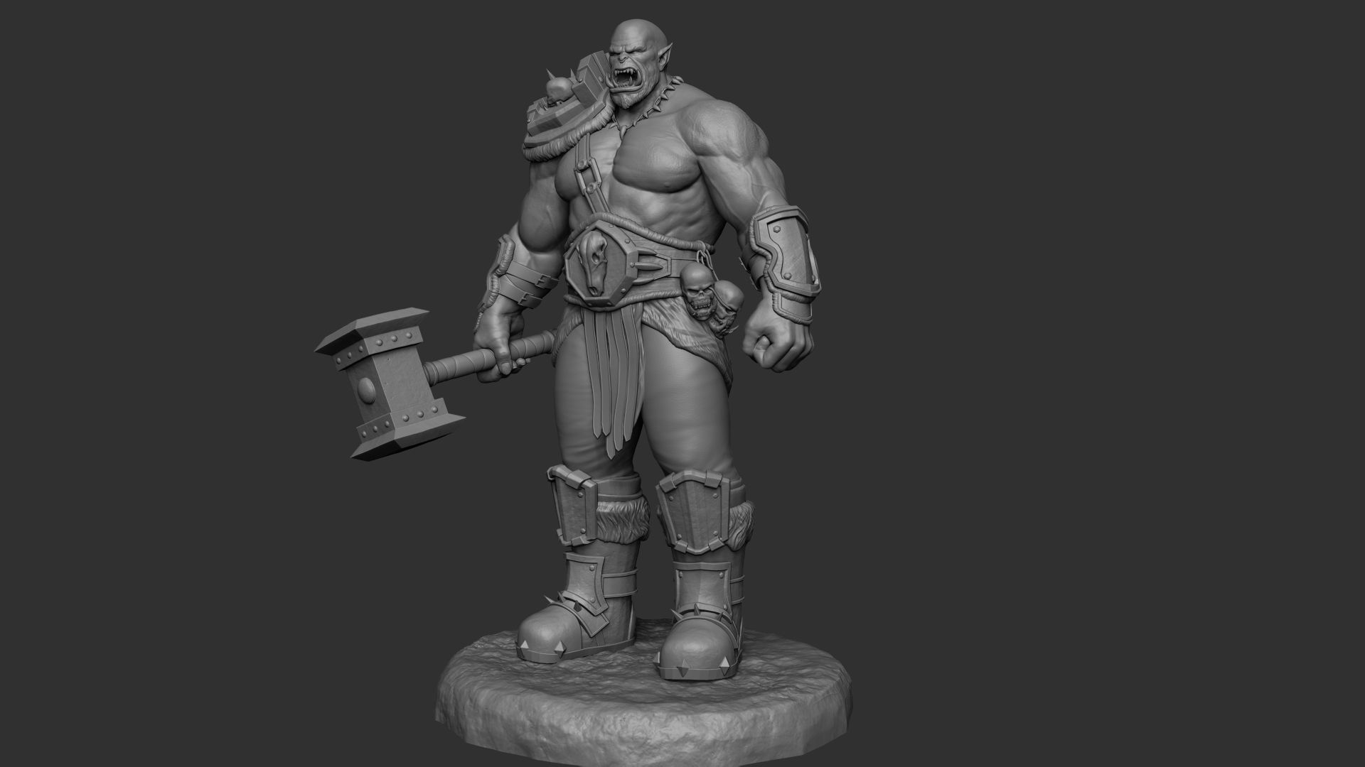 Warcraft Concept Art Statue 3D print model_14
