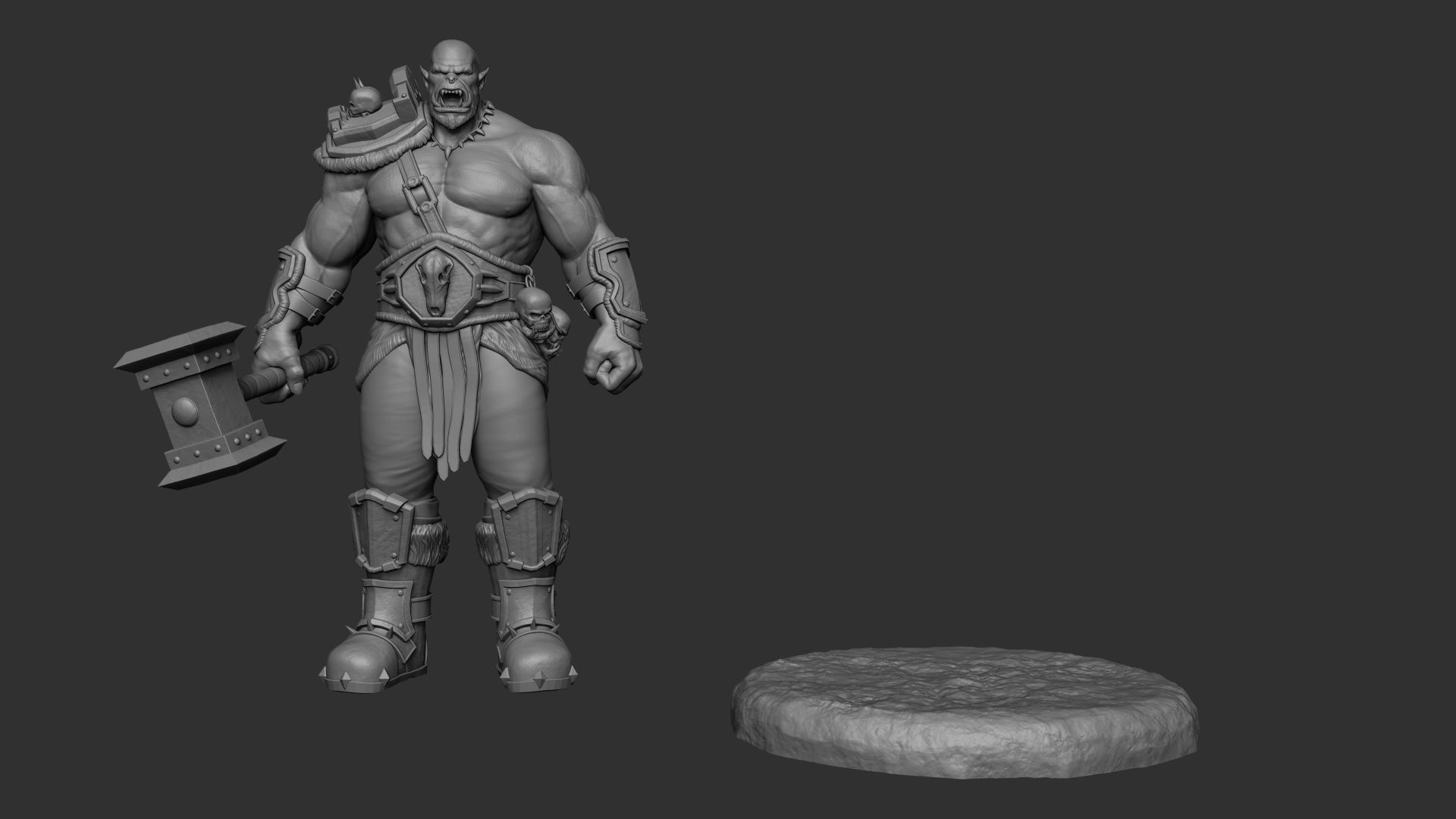 Warcraft Concept Art Statue 3D print model_1