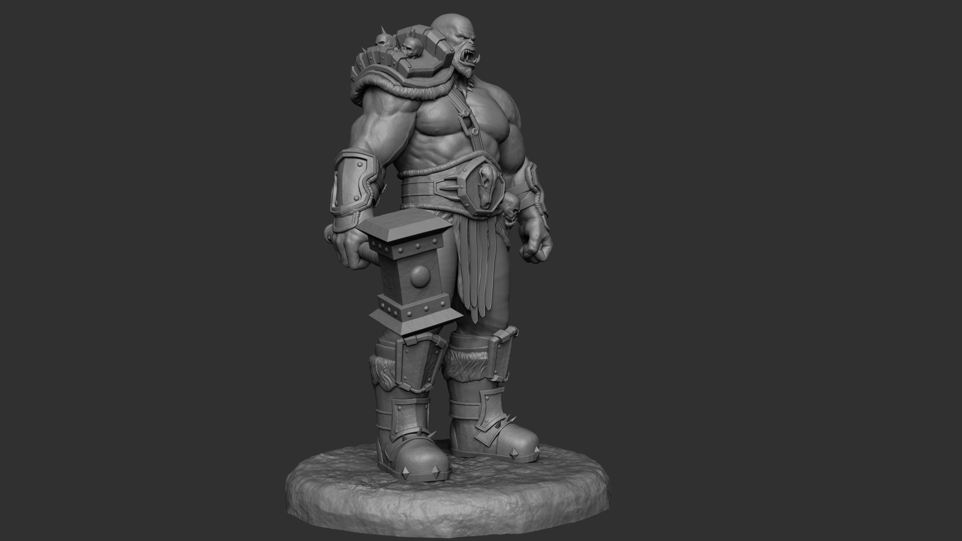 Warcraft Concept Art Statue 3D print model_8
