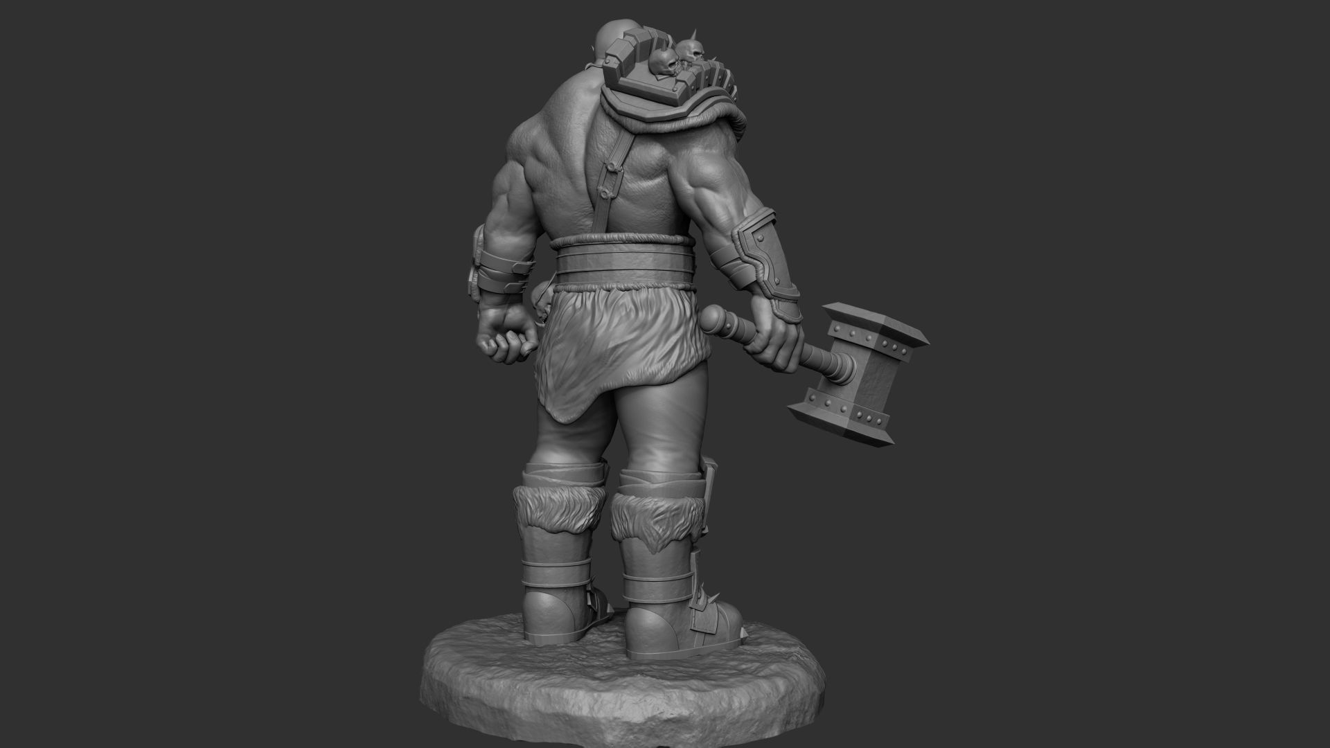 Warcraft Concept Art Statue 3D print model_10