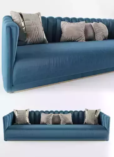Falcon Blue Velvet Sofa 