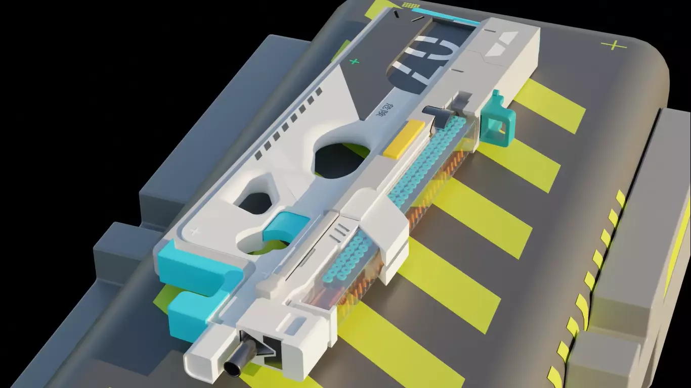 Marathon Inpired P-000 2B Sci-fi SMG 3D model_0