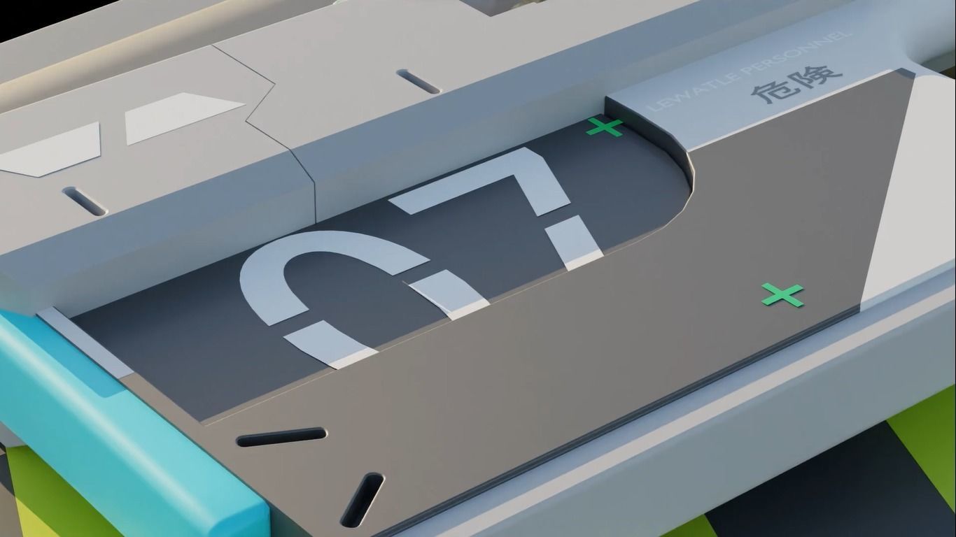 Marathon Inpired P-000 2B Sci-fi SMG 3D model_2