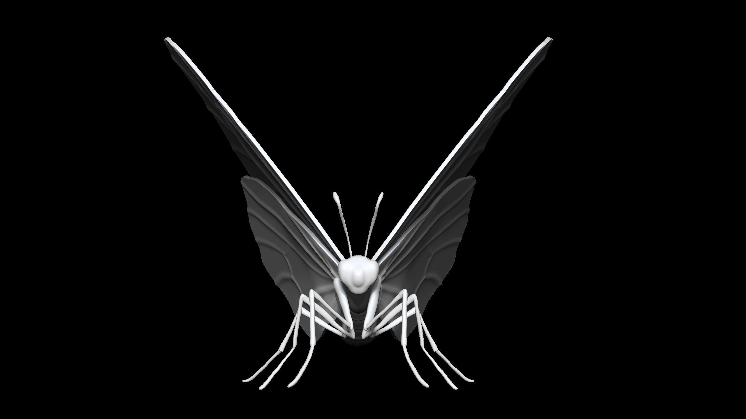 high poly butterfly 3D print model_7