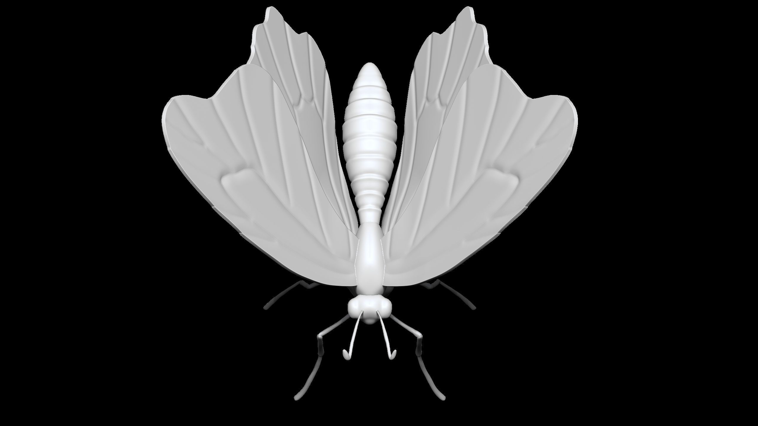 high poly butterfly 3D print model_8