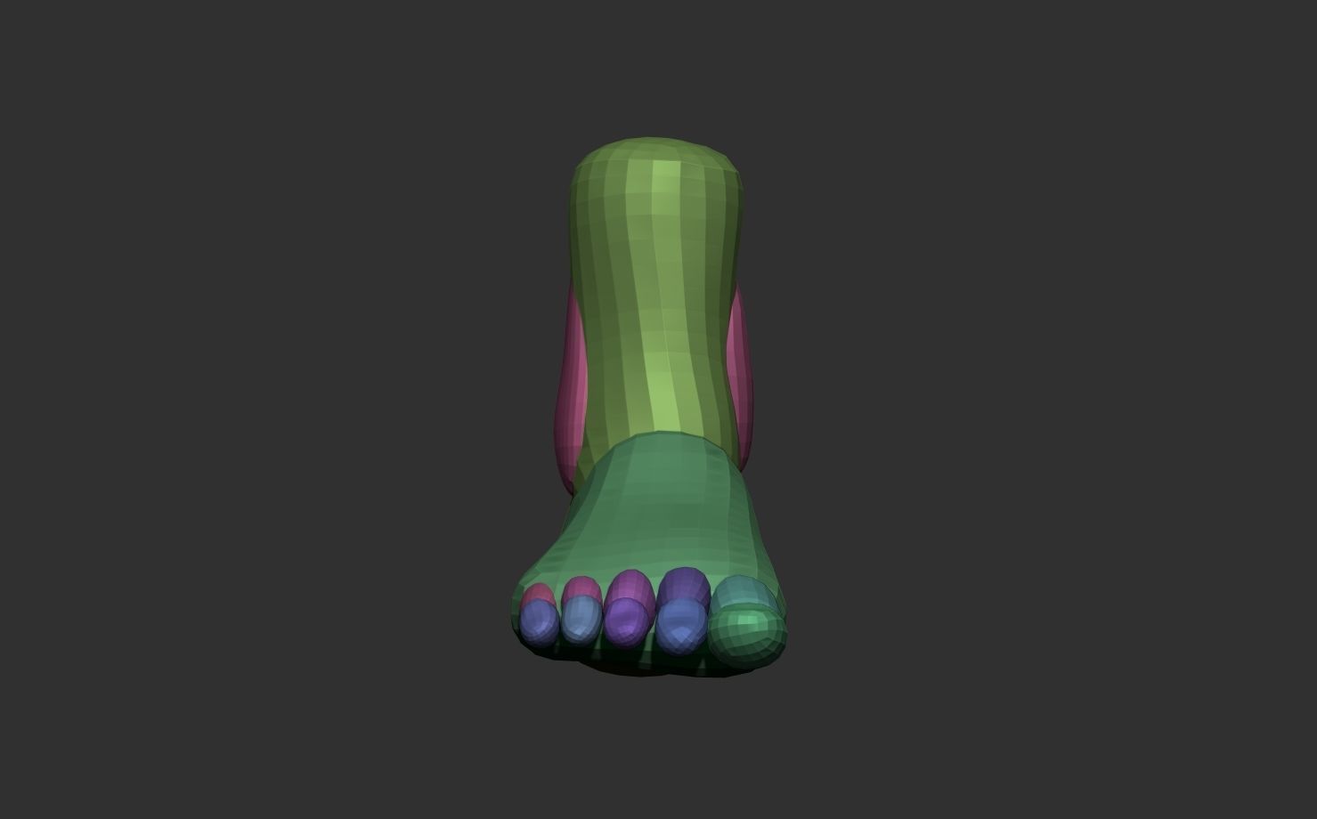 Base mesh foot block out 3D model_1