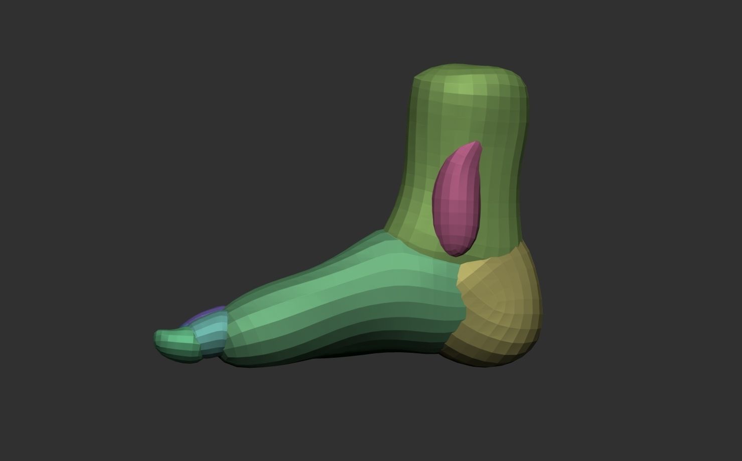 Base mesh foot block out 3D model_4